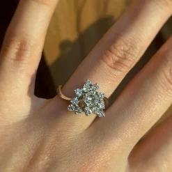 Bague or blanc diamants