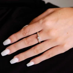 Bague or blanc diamants