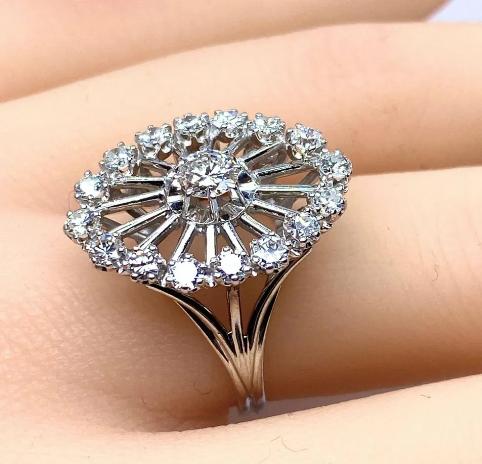 Bague or blanc diamants