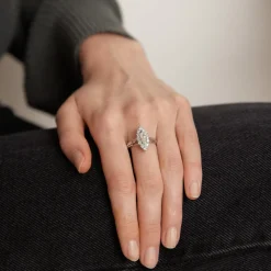 Bague or blanc, diamants