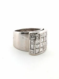 Bague or blanc diamants