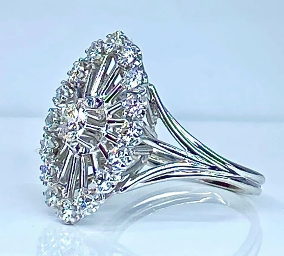 Bague or blanc diamants