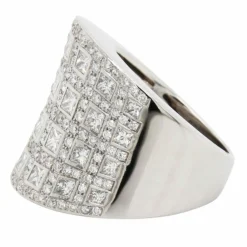 Bague or blanc diamants