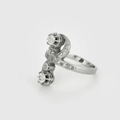 Bague or blanc diamants