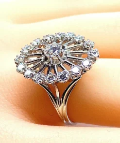 Bague or blanc diamants