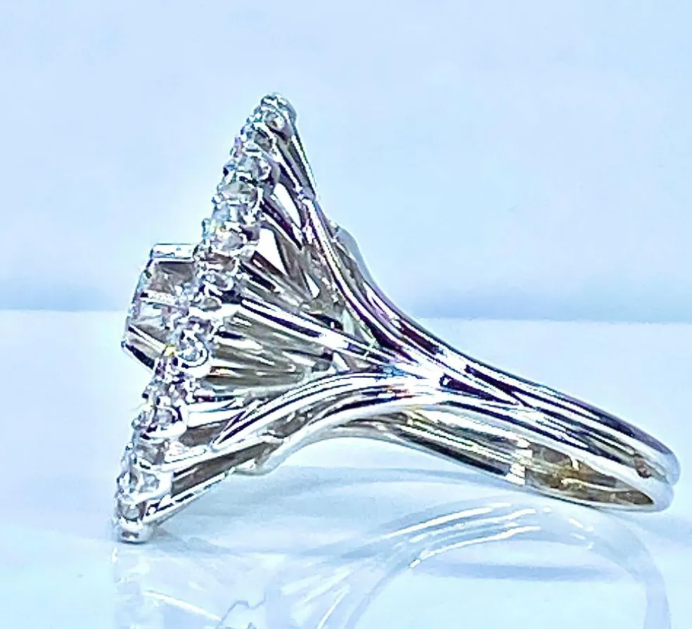 Bague or blanc diamants