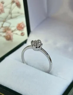 Bague or blanc diamants