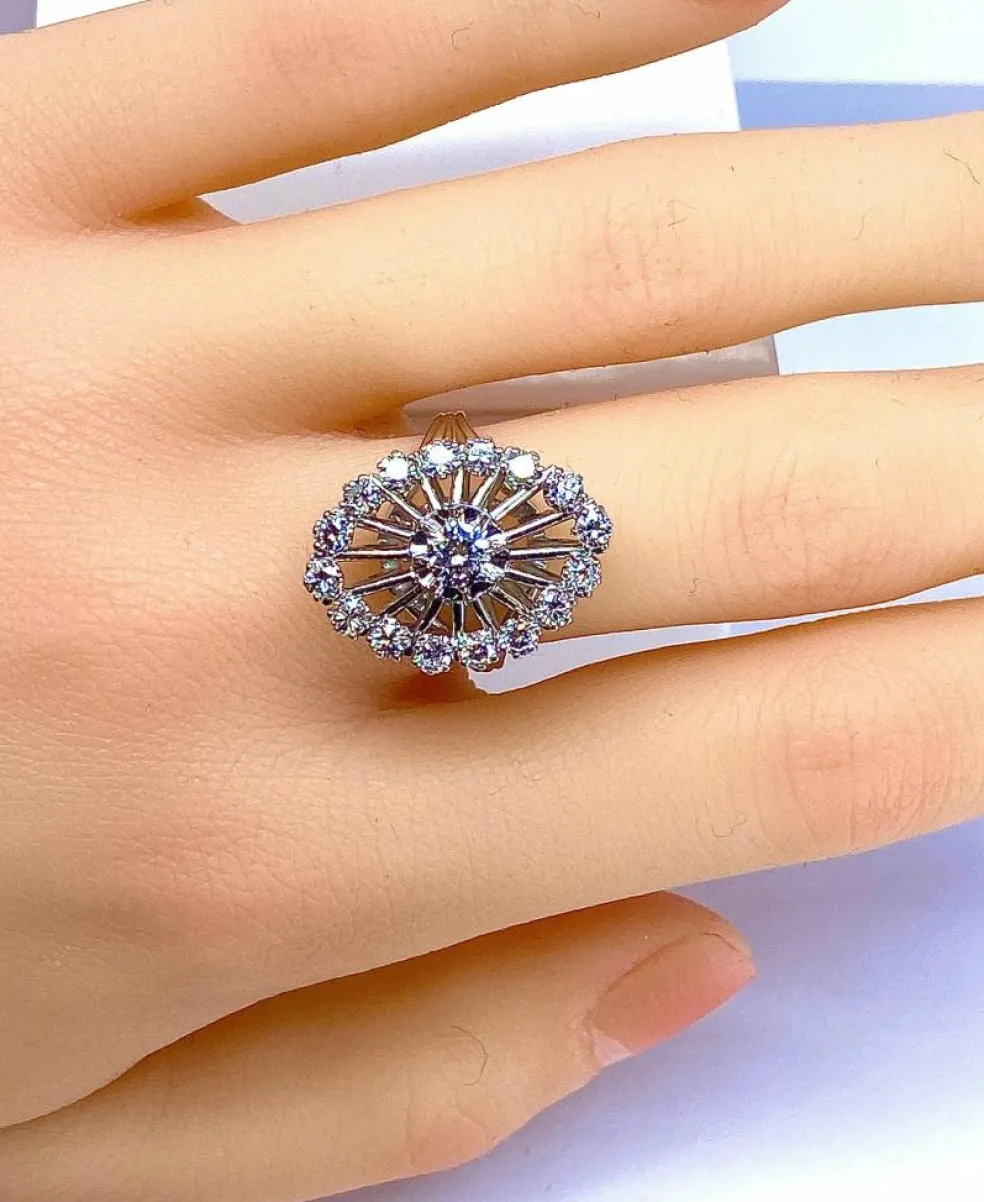 Bague or blanc diamants