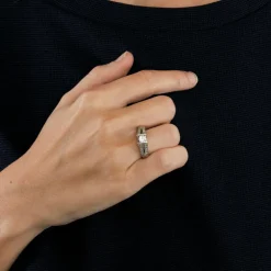 Bague or blanc, diamants