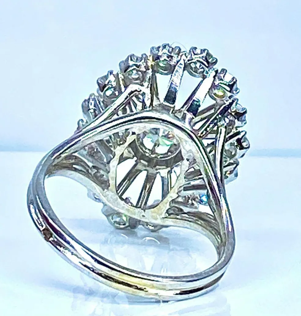 Bague or blanc diamants