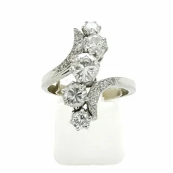 Bague or blanc diamants