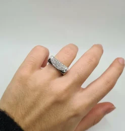 Bague or blanc diamants