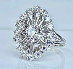 Bague or blanc diamants