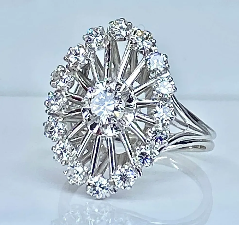 Bague or blanc diamants