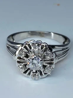 Bague Or blanc, diamants