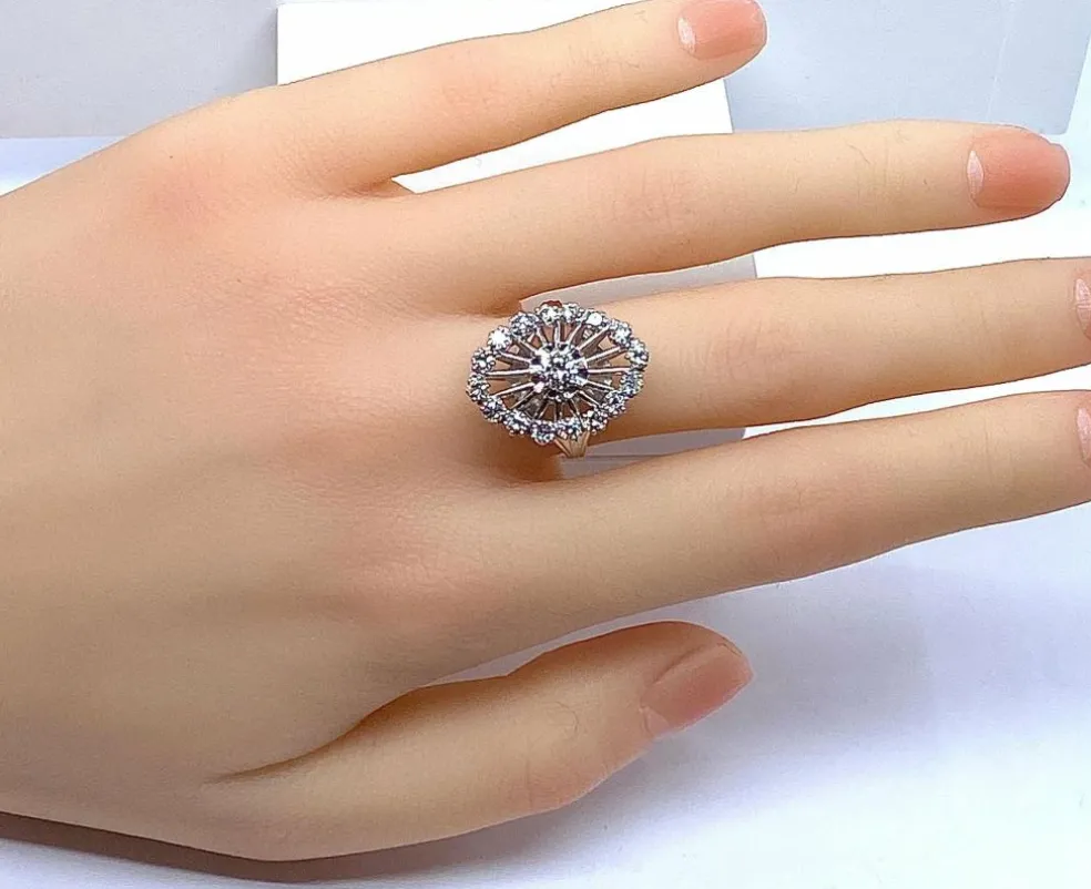 Bague or blanc diamants