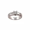 Bague or blanc diamants baguettes et diamant rond