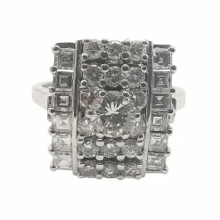Bague or blanc diamants certifié HRD