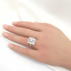 Bague or blanc diamants certifié HRD