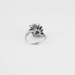Bague or blanc diamants 1ct