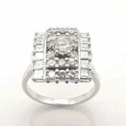 Bague or blanc diamants certifié HRD