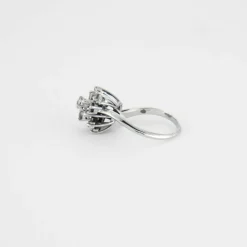 Bague or blanc diamants 1ct