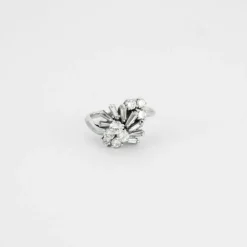 Bague or blanc diamants 1ct