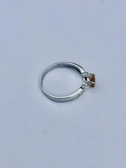 Bague Or Blanc Diamants Citrine