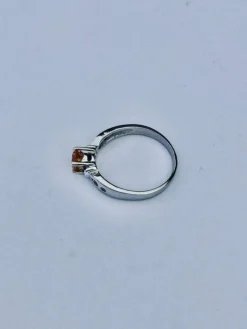 Bague Or Blanc Diamants Citrine