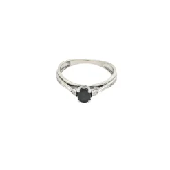 Bague or blanc diamants et saphir