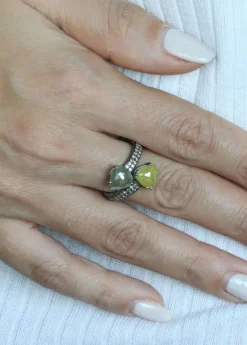 Bague Or blanc Diamants et Saphirs