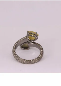 Bague Or blanc Diamants et Saphirs