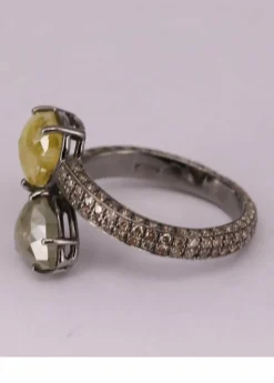 Bague Or blanc Diamants et Saphirs