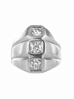 Bague or blanc diamants moderniste