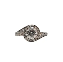 Bague or blanc diamants naturels