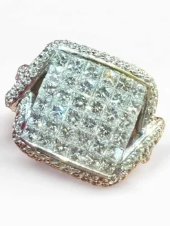 Bague Or blanc Diamants princesse