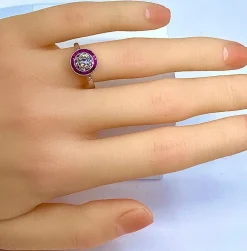 Bague Or blanc Diamants Rubis