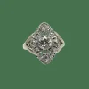 Bague or blanc, diamants taille ancienne européenne et taille ancienne mine - vers 1910