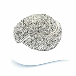 Bague or blanc, diamants total 2 carats
