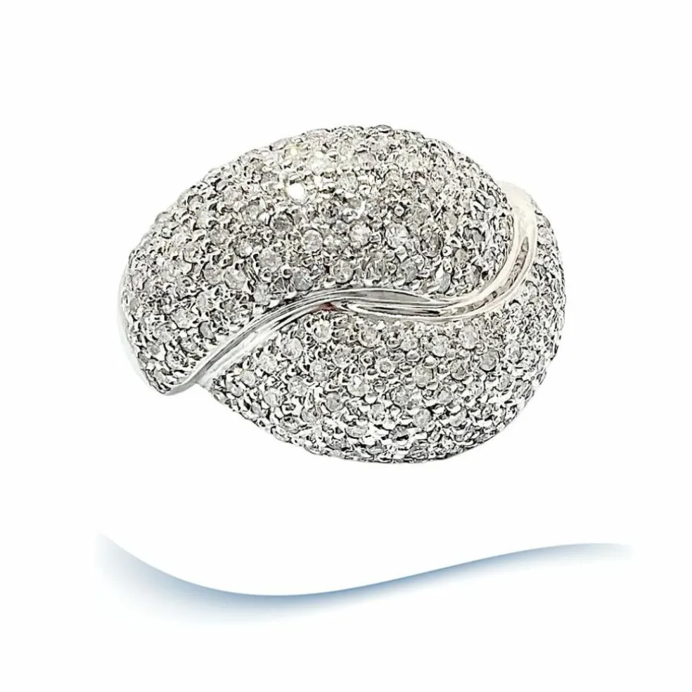Bague or blanc, diamants total 2 carats