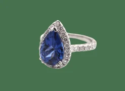 Bague Or Blanc Diamants Tanzanite
