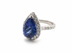 Bague Or Blanc Diamants Tanzanite