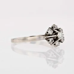 Bague or blanc diamants vintage