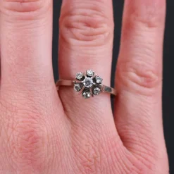 Bague or blanc diamants vintage