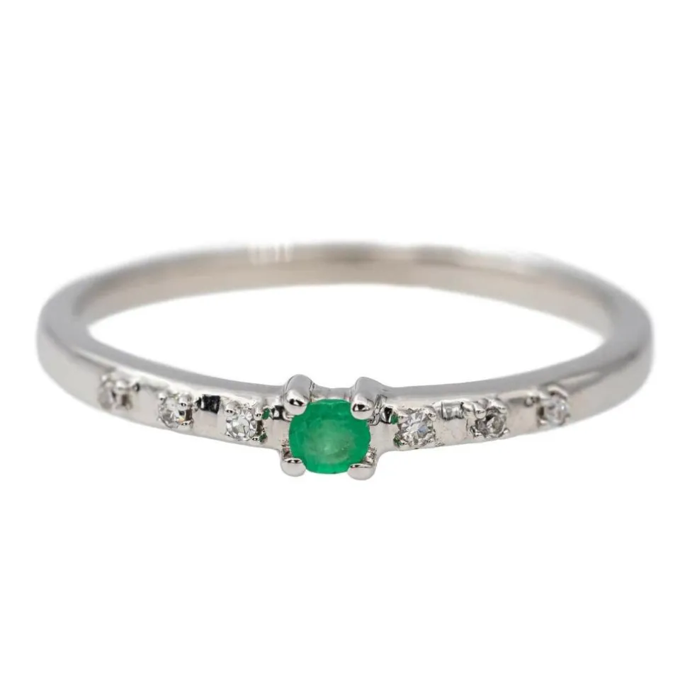 Bague Or blanc Emeraude