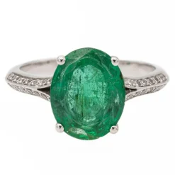 Bague Or blanc Emeraude