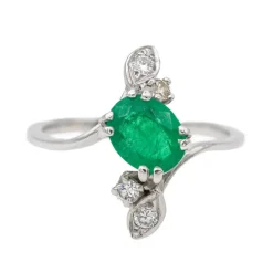 Bague Or blanc Emeraude
