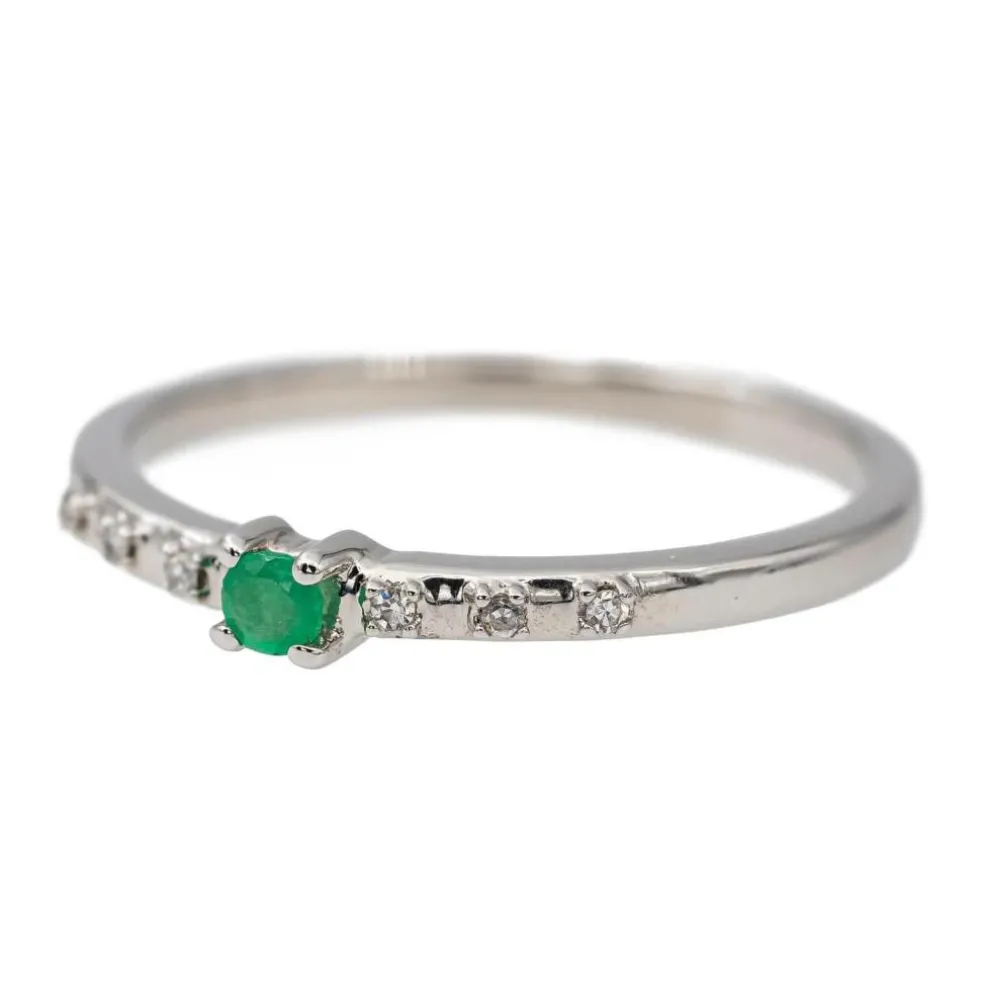 Bague Or blanc Emeraude