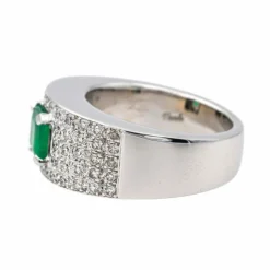 Bague Or blanc Emeraude