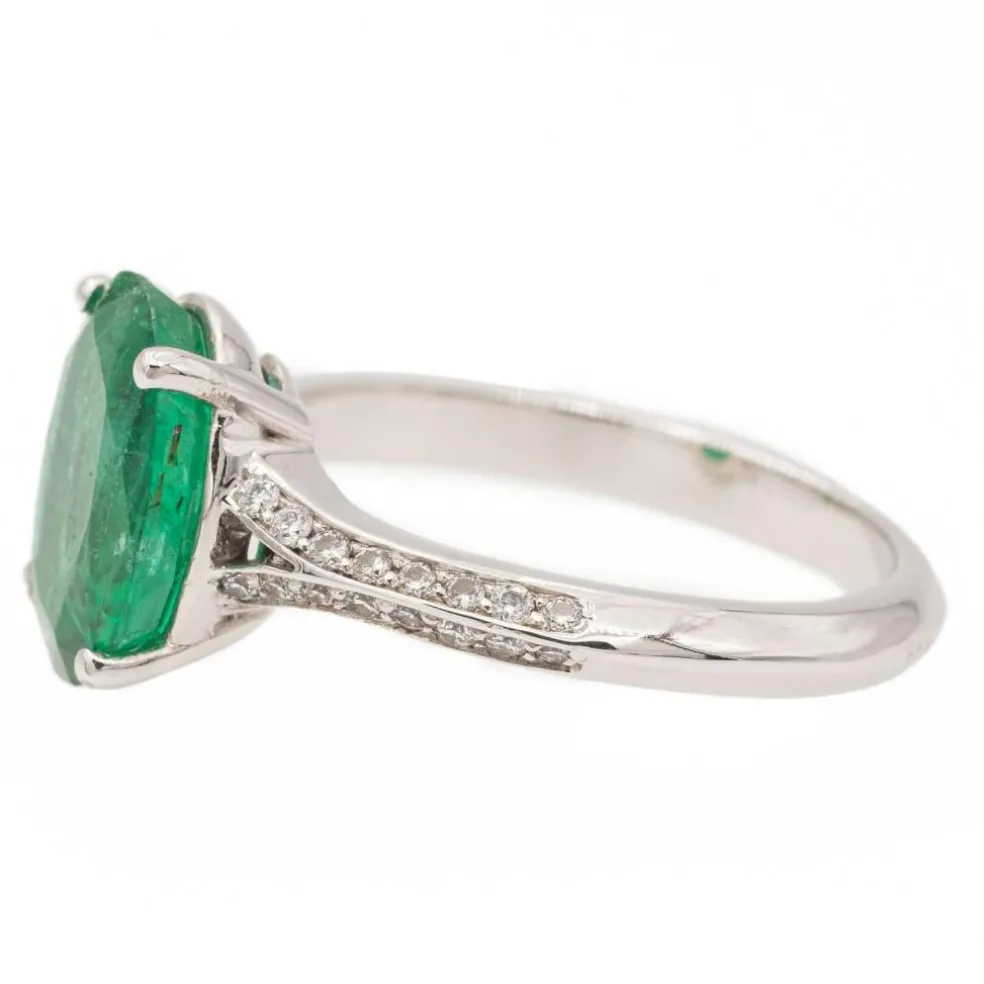 Bague Or blanc Emeraude